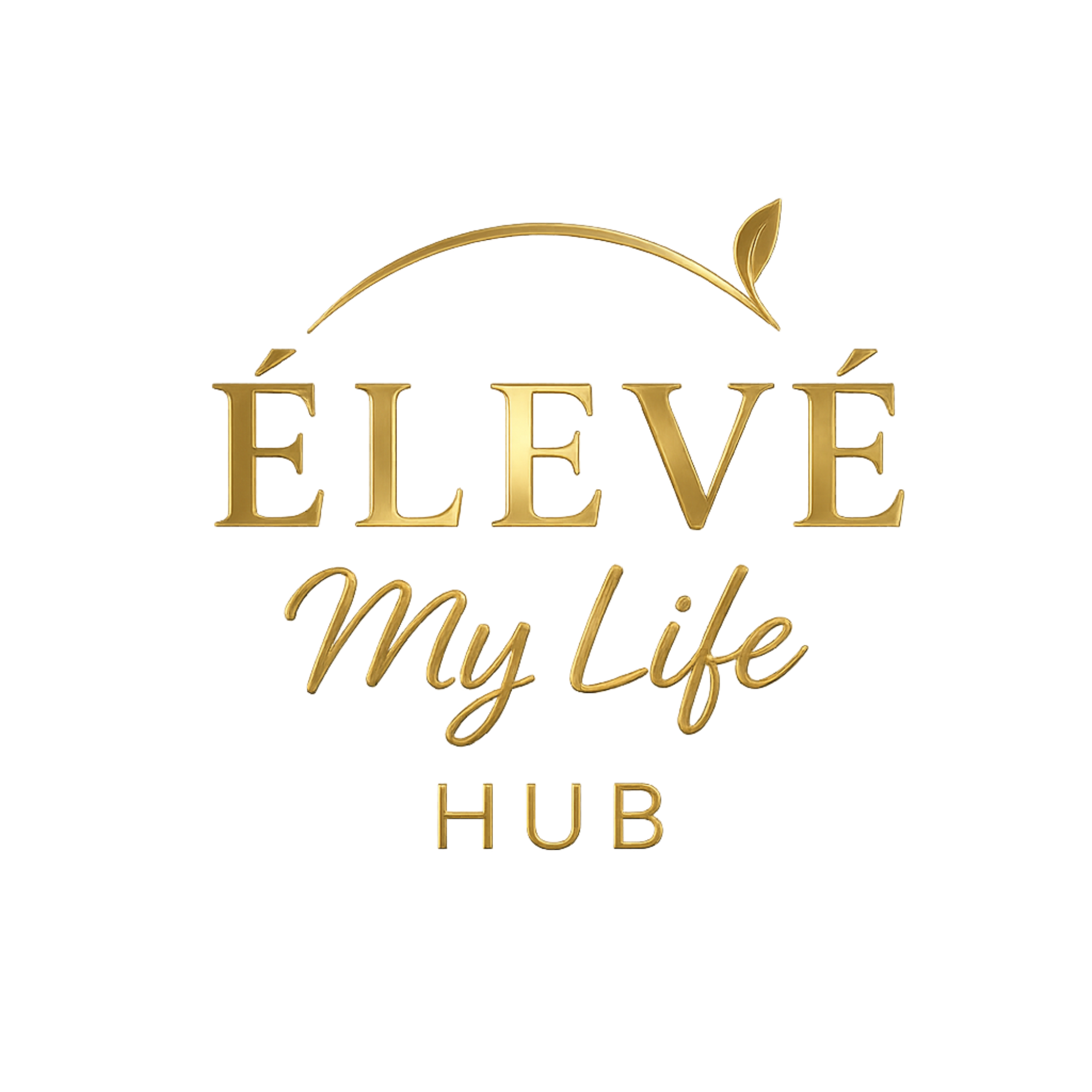 Gold 'ÉLEVÉ My Life HUB' logo on a white background